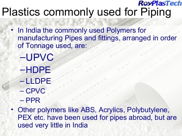 Plastic Pipe and Fittings: Past, Present, and Future: